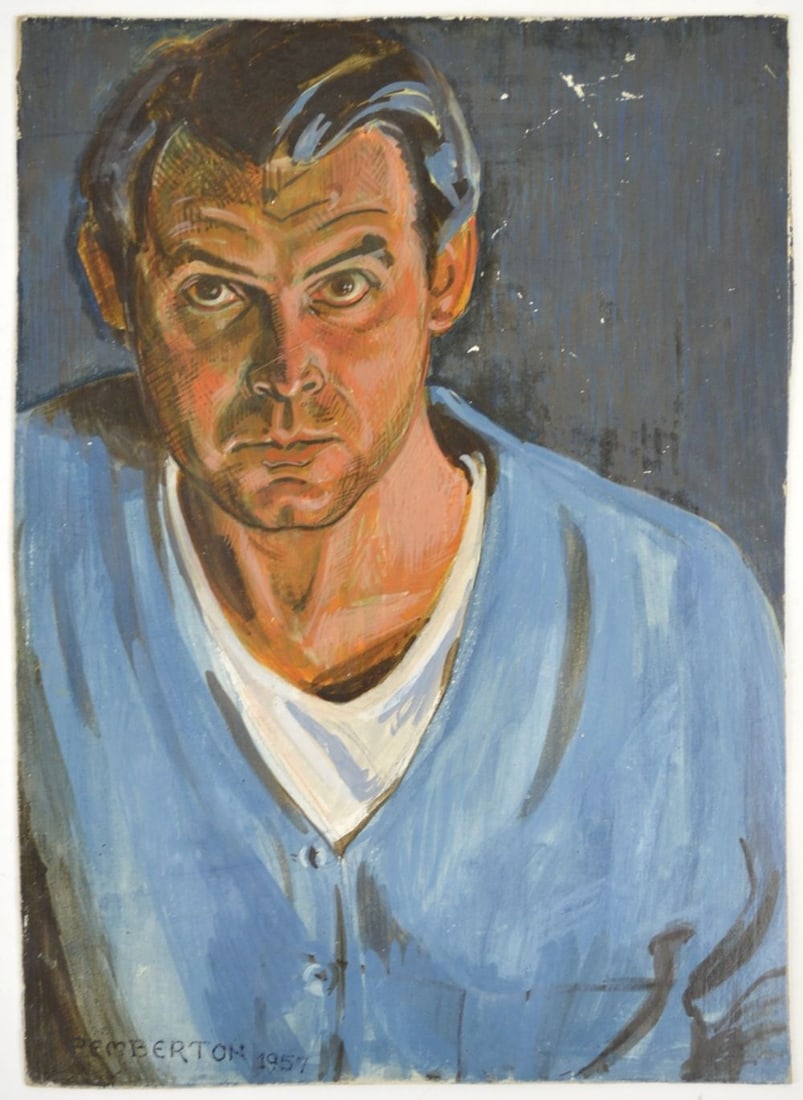 PEMBERTON SELF PORTRAIT PAINTING SIGNED DATED (1 of 6)