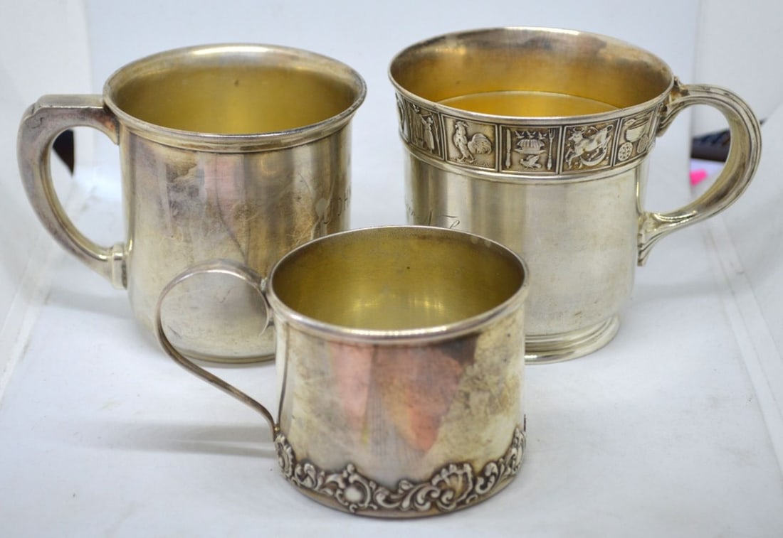 3 STERLING SILVER CUPS 10.12 OZT (1 of 10)