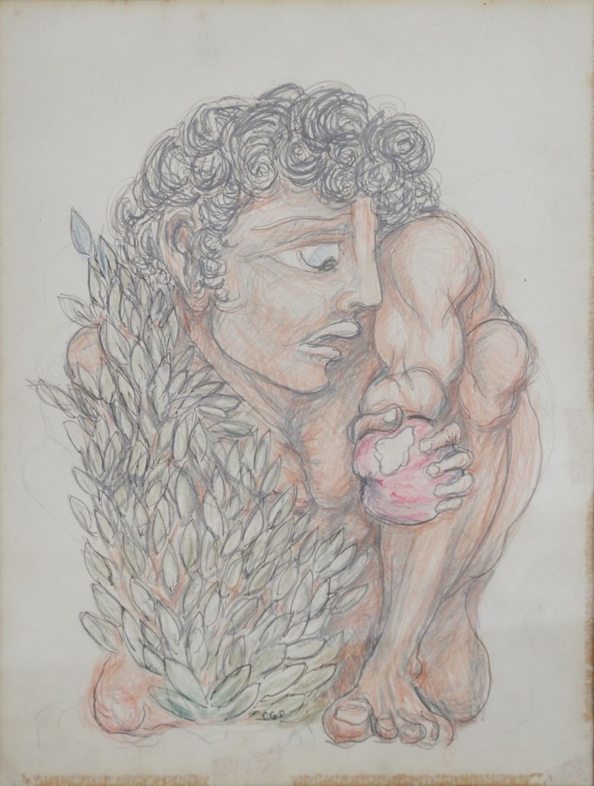 MODERN SURREAL DRAWING SIGNED (1 of 5)