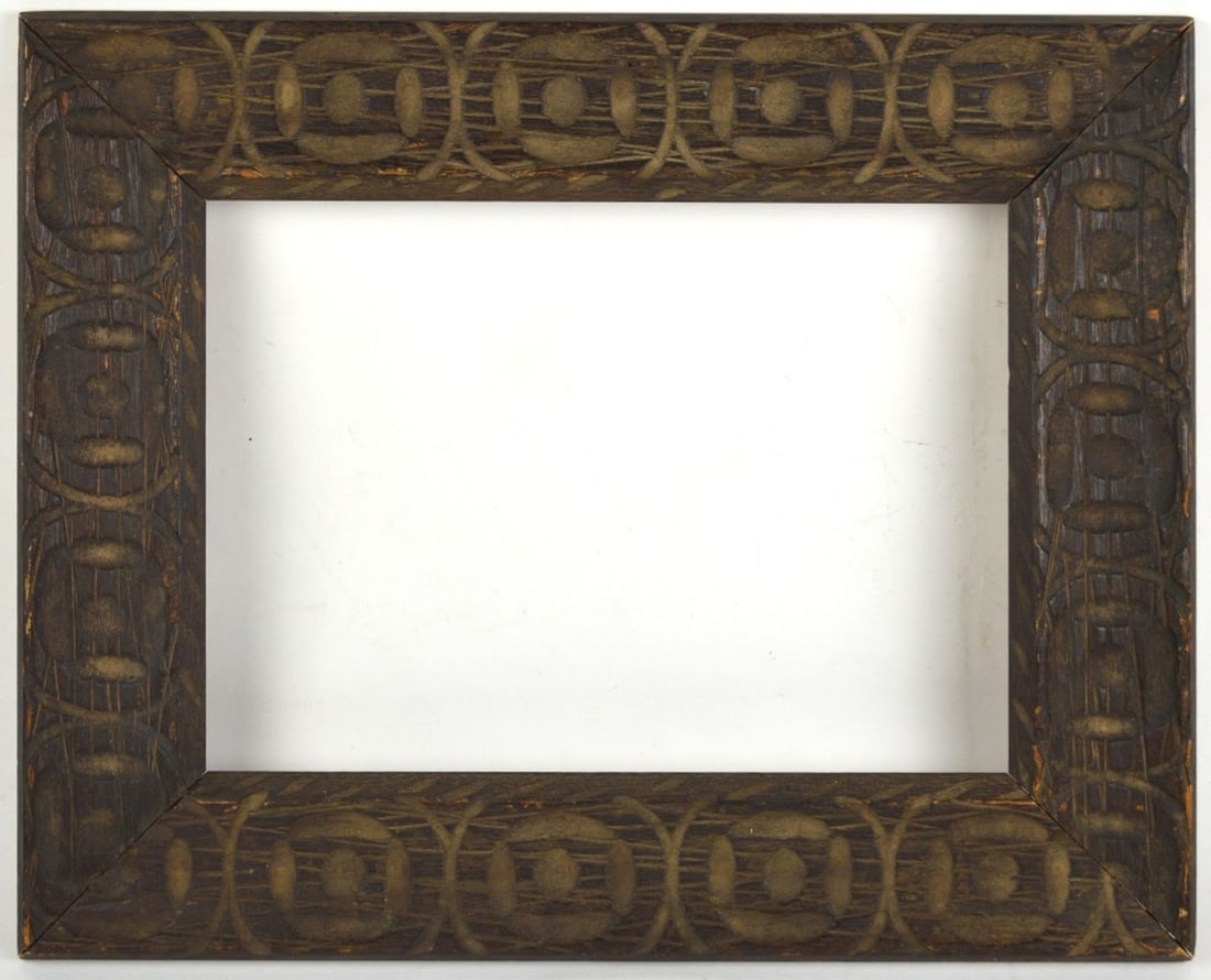 FINE CARVED WOOD MODERNIST PAINTING FRAME (1 of 5)