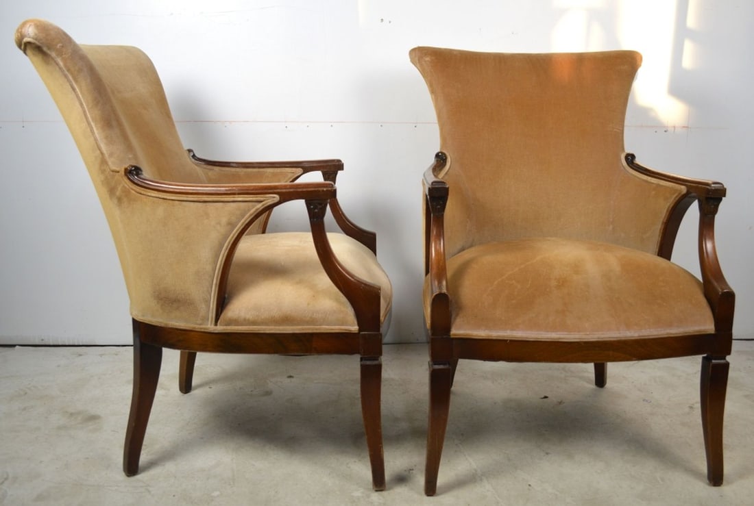 PAIR ART DECO LOUNGE ARM CHAIRS (1 of 7)