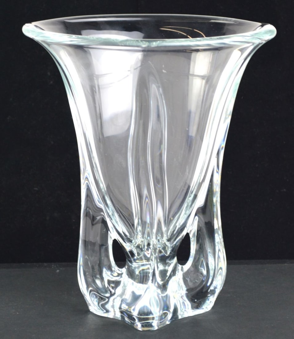 ART VANNES FRANCE FINE ART CRYSTAL VASE SIGNED (1 of 5)