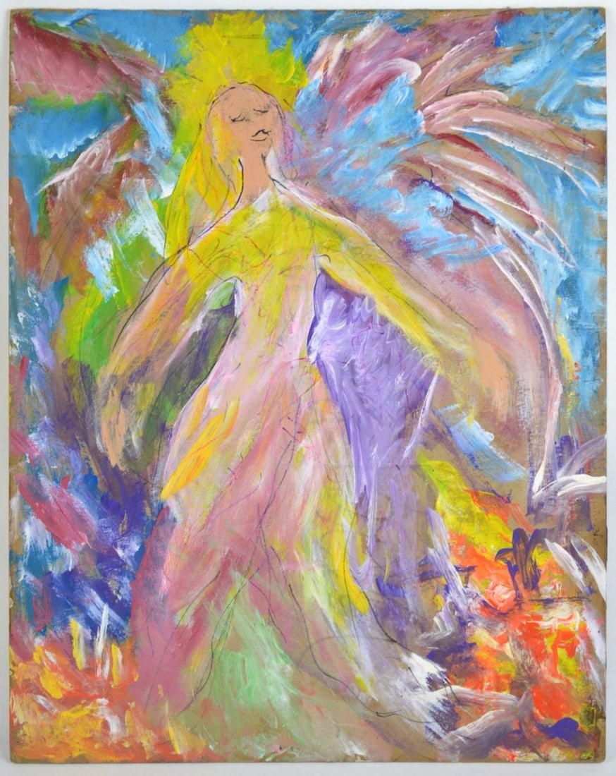 DOUBLE SIDED ABSTRACT MODERNIST PAINTINGS SIGNED (1 of 4)