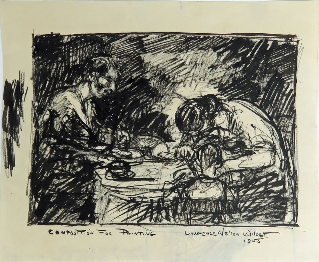 4 DRAWINGS LAWRENCE WILBUR SIGNED (1 of 19)