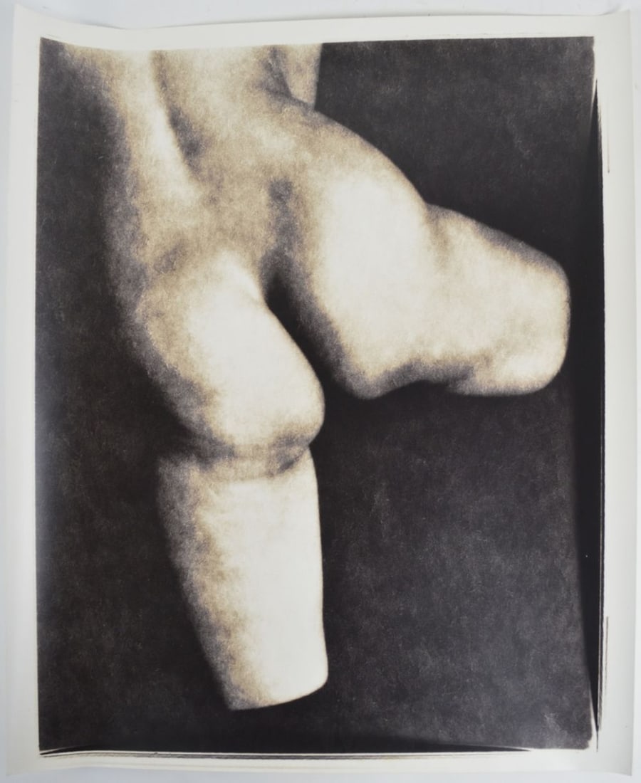 ROBERT ASMAN (1951-2020) NUDE PHOTOGRAPH SIGNED: Robert Asman (1951-2020 US/DC). Photograph. "Rear Axis", 1989, Large format toned gelatin silver print from paper negative, signed, titled and dated. Unframed. Bio: Robert Asman graduated with an MFA