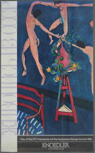 VINTAGE IMPRESSIONIST ART EXHIBITION POSTER: Vintage exhibition Poster, for the gallery exhibition of Impressionist and Post-Impressionist painting from the USSR, May 1973. Measures: H 36" x W 23"