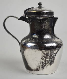 CHRISTOFLE SILVER SERVICE VESSEL: An antique Christofle silver small serving jug / creamer. Marked to base with an earlier (believed to be 19th century) mark. Measures: H 6" x W 3 1/2" x D 5 1/2"