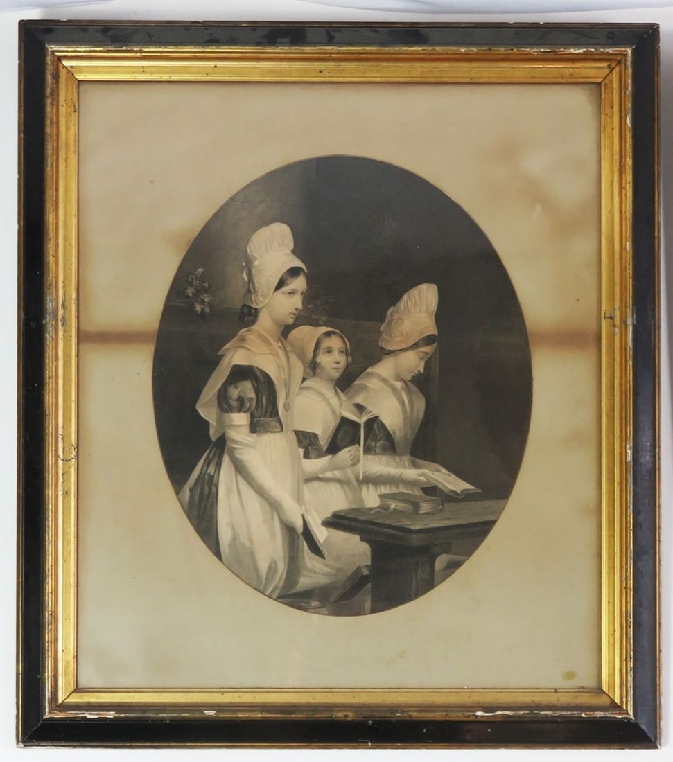 2 ANTIQUE FRAMED PRINTS GILT EDGE FRAMES (1 of 9)