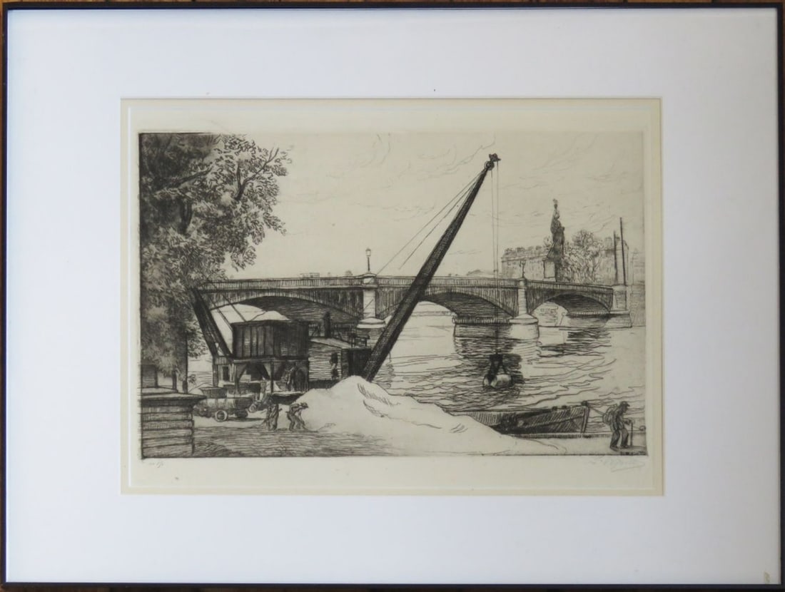 VINTAGE ETCHING OF PARIS SIGNED PEPITO (1 of 4)