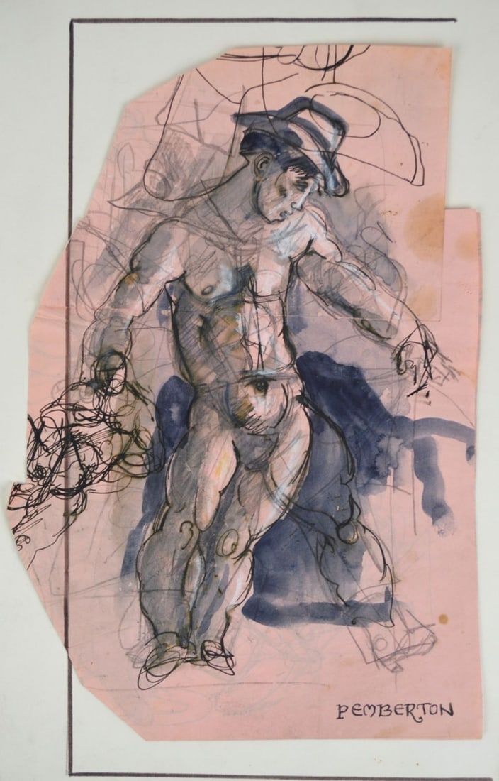 PEMBERTON DRAWING SKETCH SIGNED (1 of 5)