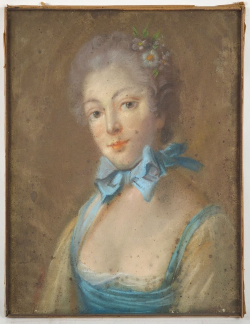 FINE ANTIQUE PORTRAIT MANNER OF FRANCOIS BOUCHER (1 of 5)