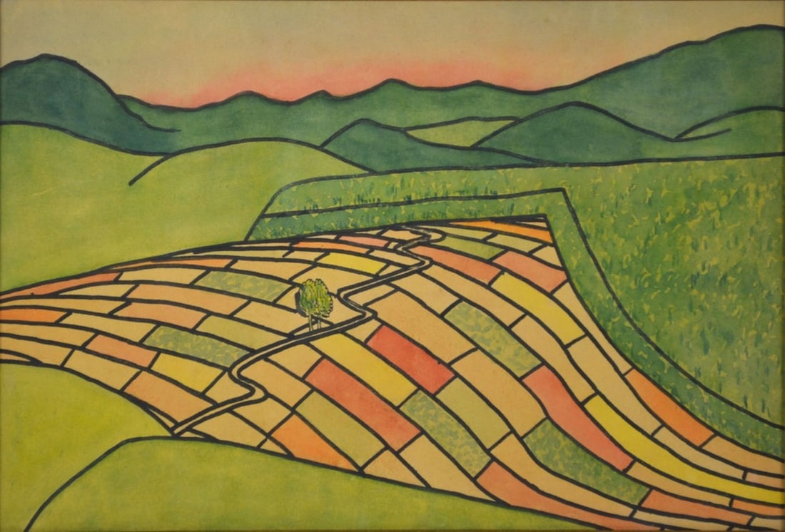 MODERNIST LANDSCAPE MIXED MEDIA (1 of 4)