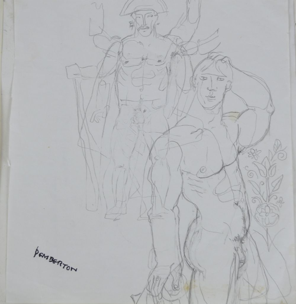 5 PEMBERTON DRAWING SKETCHES SIGNED (1 of 7)