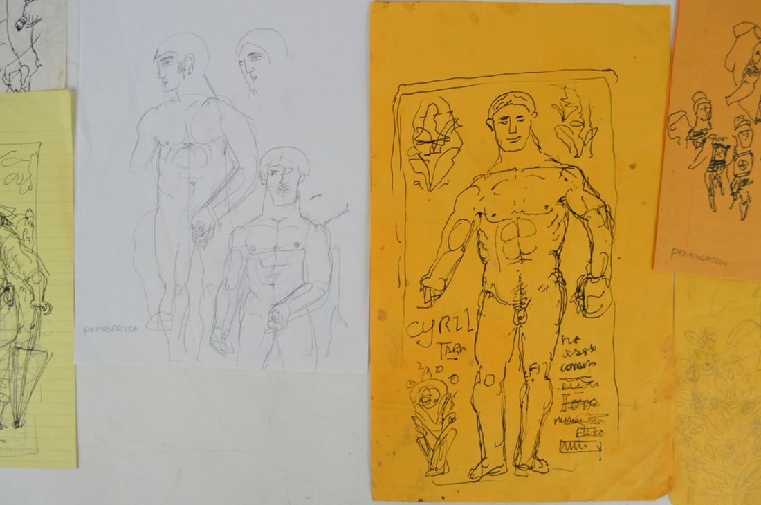 8 PEMBERTON DRAWINGS SKETCHES SIGNED (1 of 8)