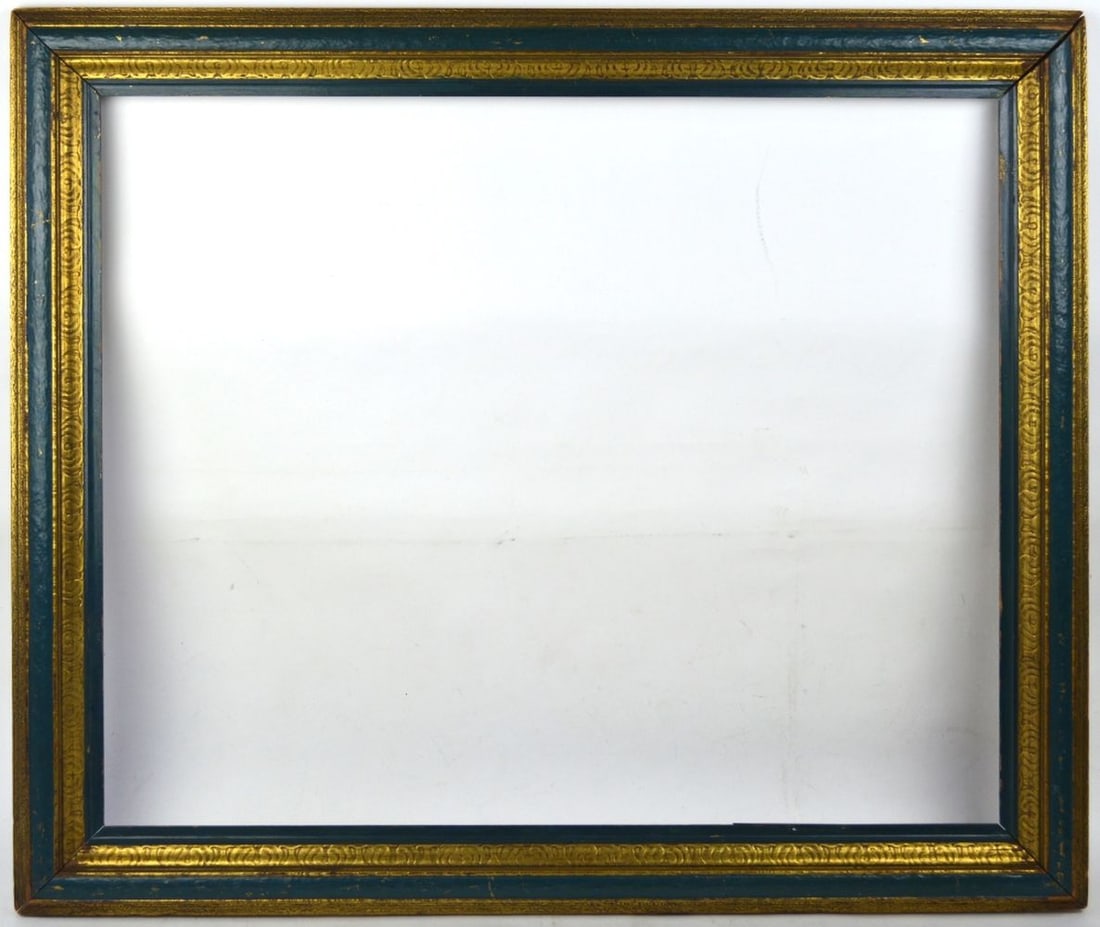 ANTIQUE GILT AND BLUE PAINTING FRAME (1 of 6)
