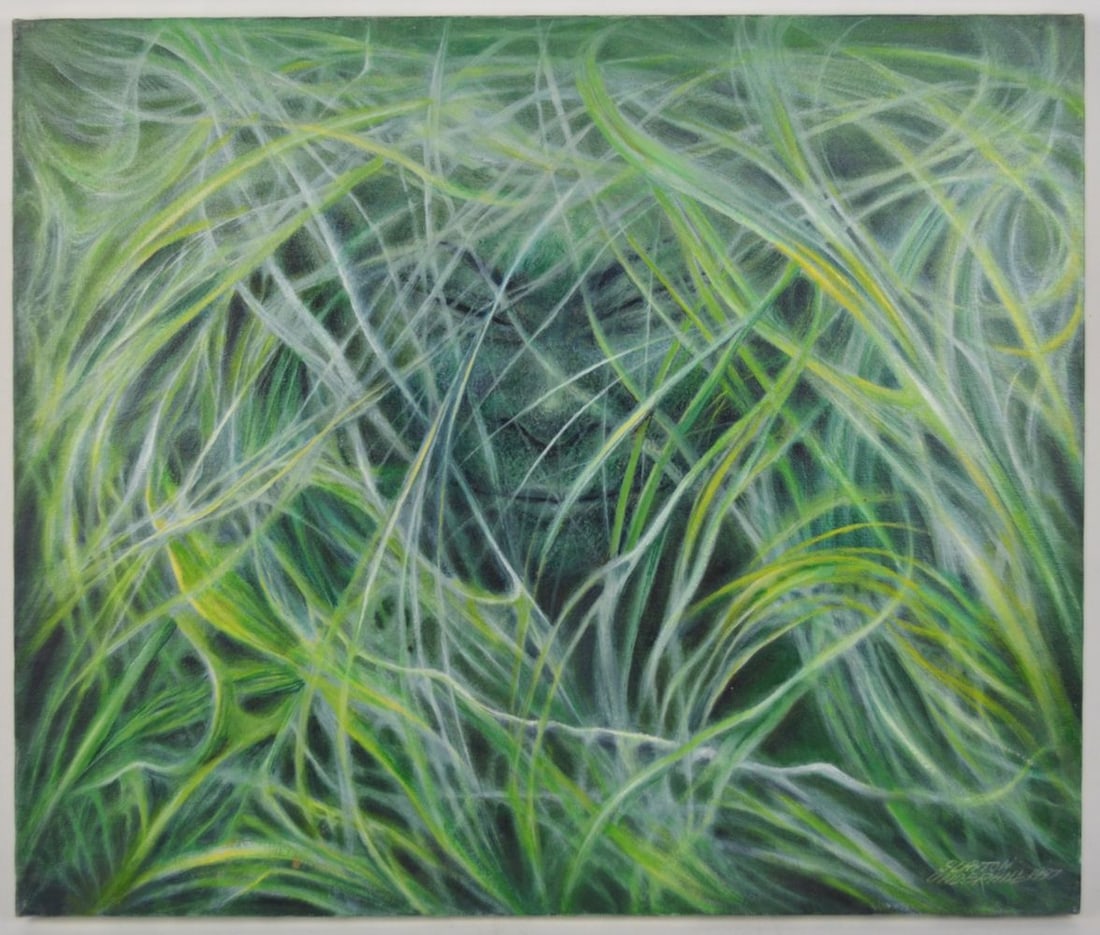 ABSTRACT EXPRESSIONIST PAINTING SIGNED (1 of 6)