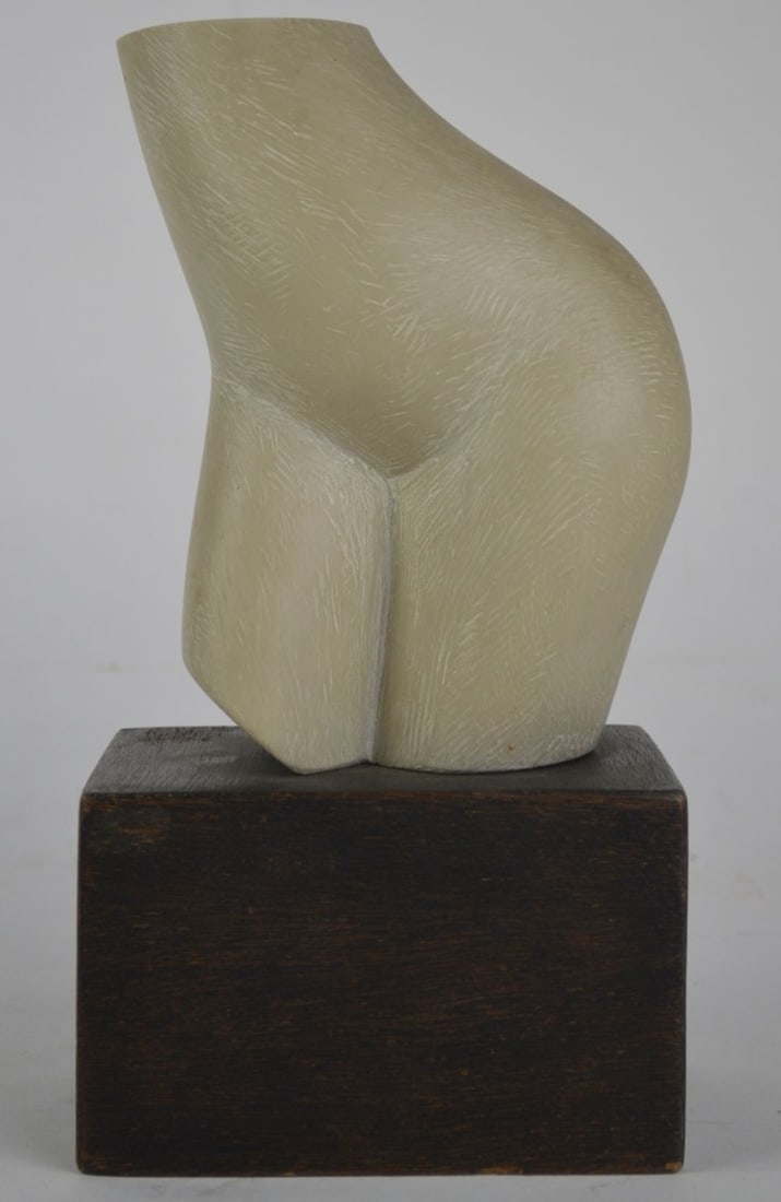 JOSEPH MARTINEK NUDE SCULPTURE SIGNED: Joseph Martinek (US / Czech 1915-1989). An original nude female torso sculpture in resin mounted on a wood base. The work is signed. Measures: 10" x 5 1/2" x 4"