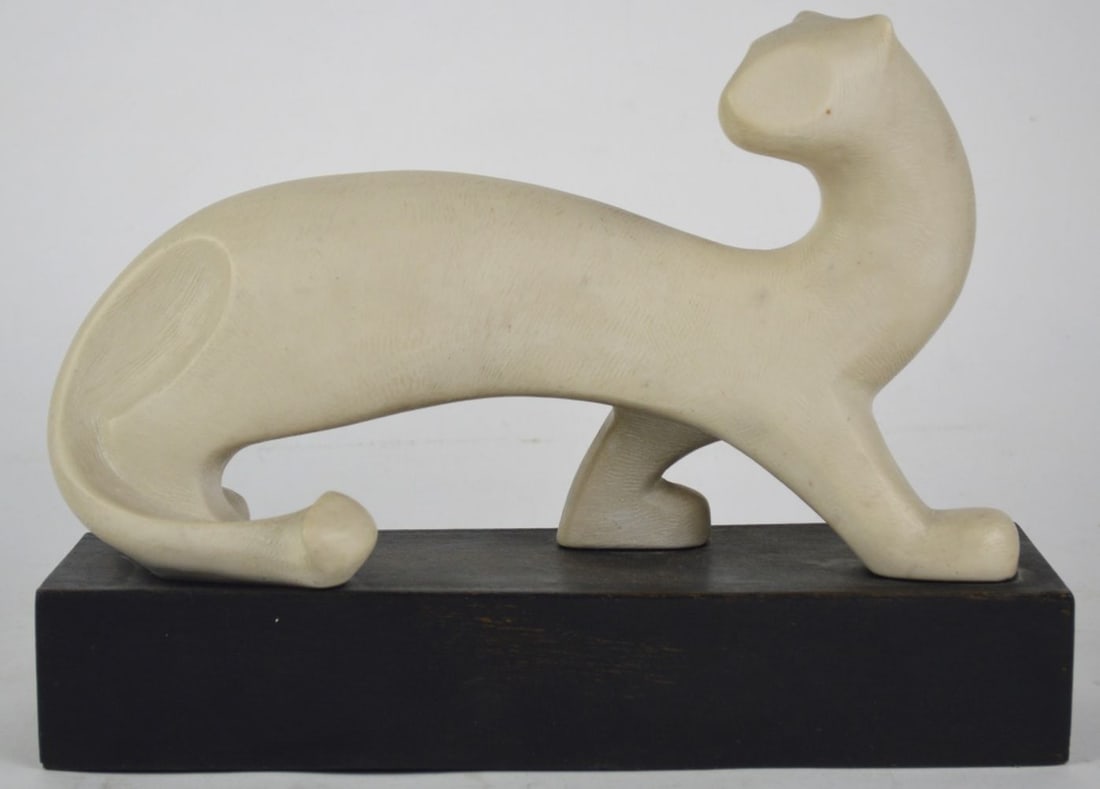 JOSEPH MARTINEK PANTHER / CAT SCULPTURE SIGNED (1 of 8)