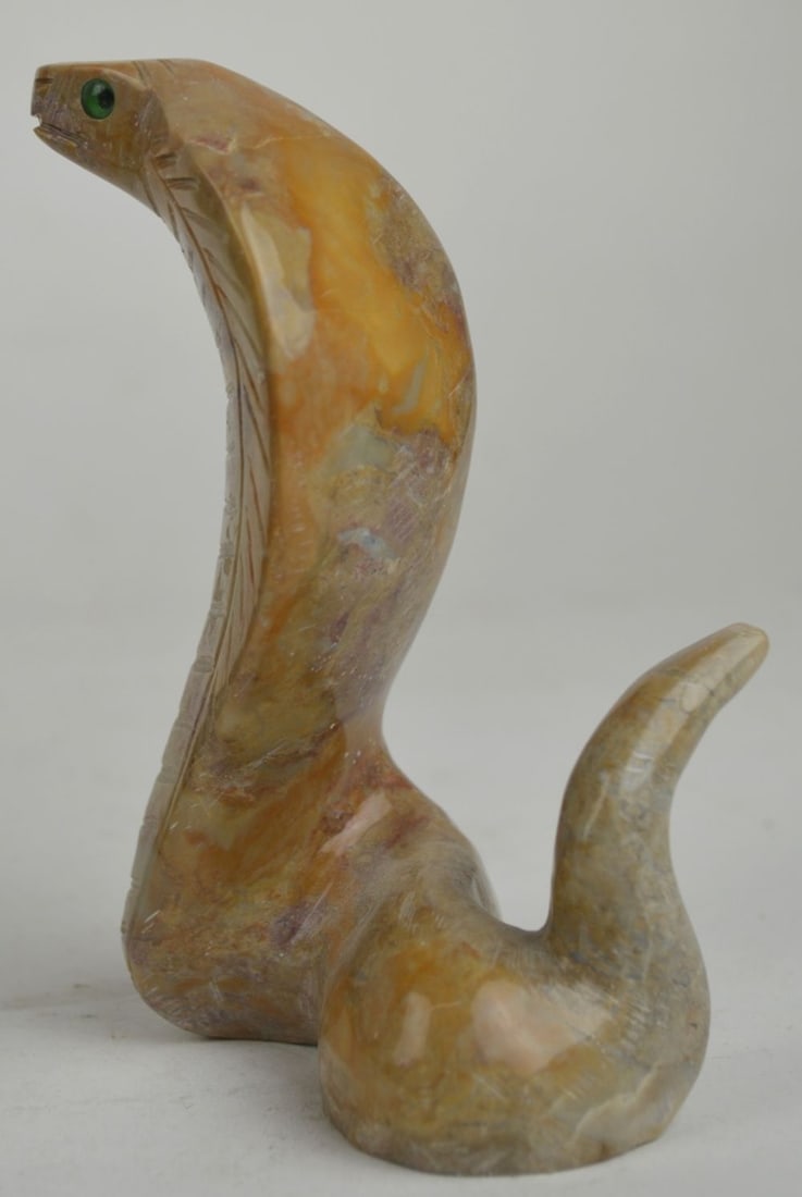 CARVED STONE COBRA SCULPTURE (1 of 5)
