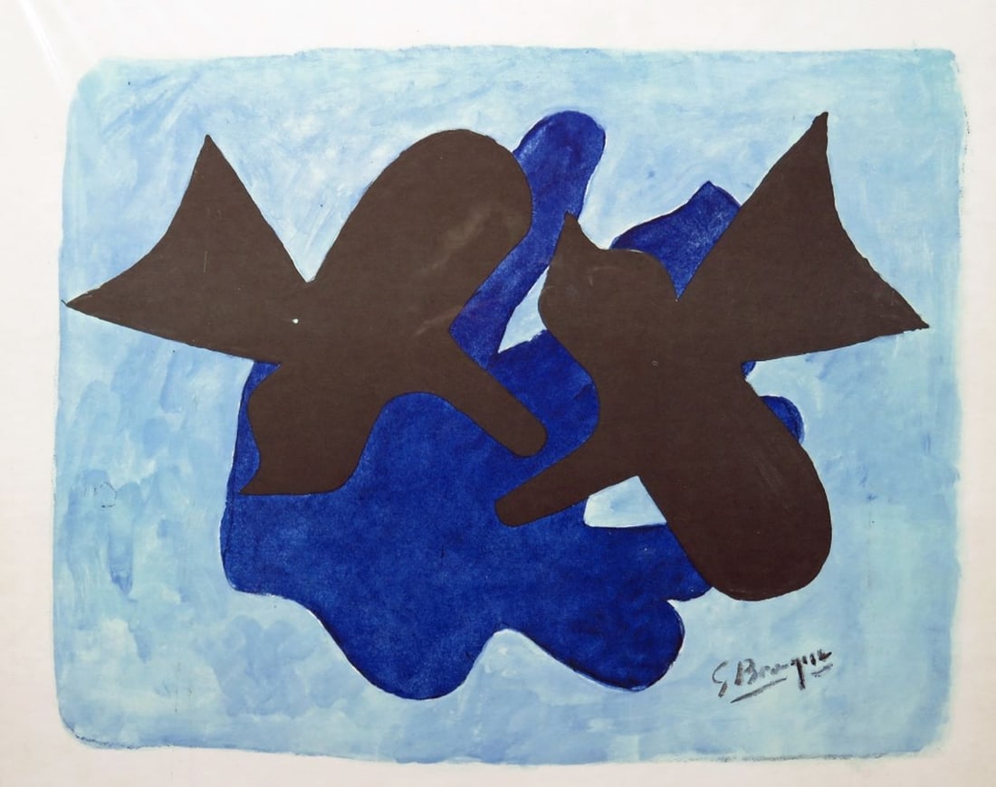GEORGES BRAQUE 1882-1963 OISEAU BLEU LITHOGRAPH (1 of 5)