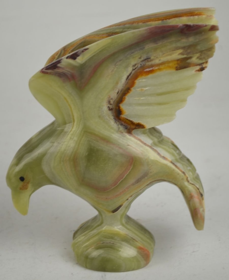 HARD STONE CARVED EAGLE SCULPTURE (1 of 6)