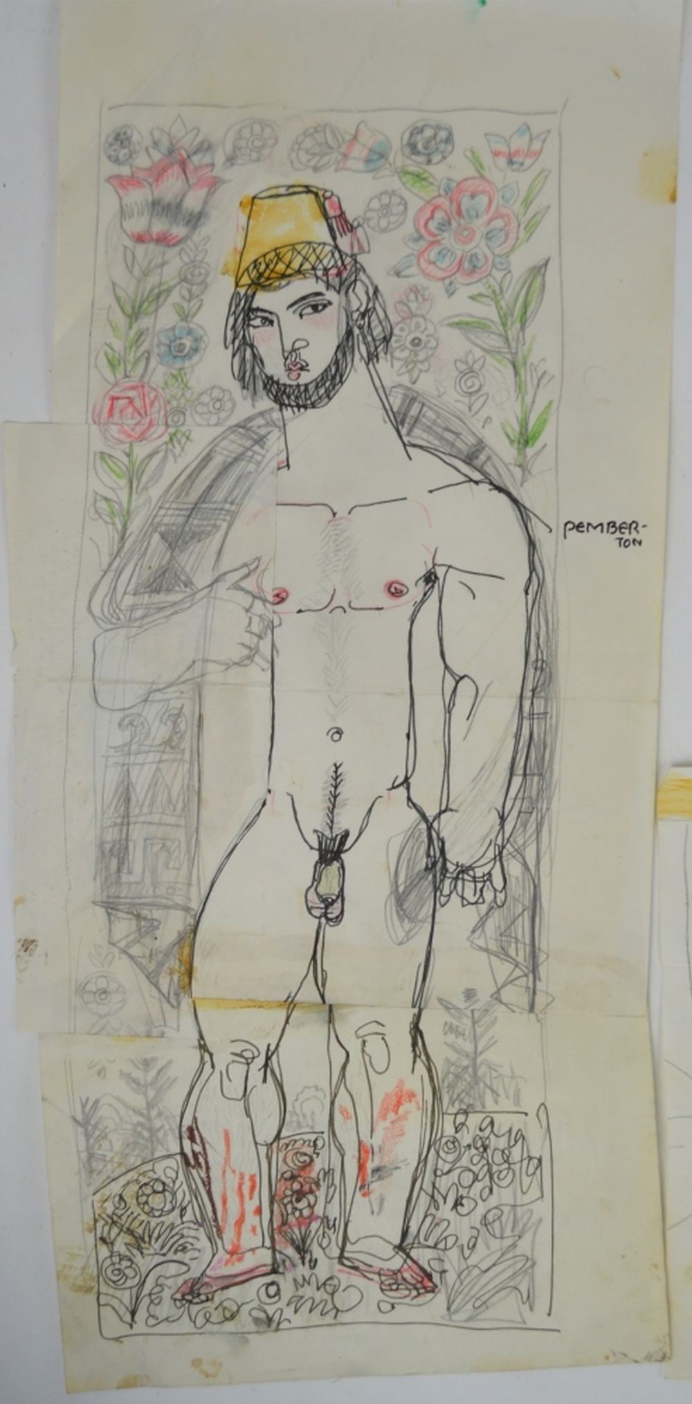 3 PEMBERTON DRAWING SKETCHES SIGNED (1 of 6)