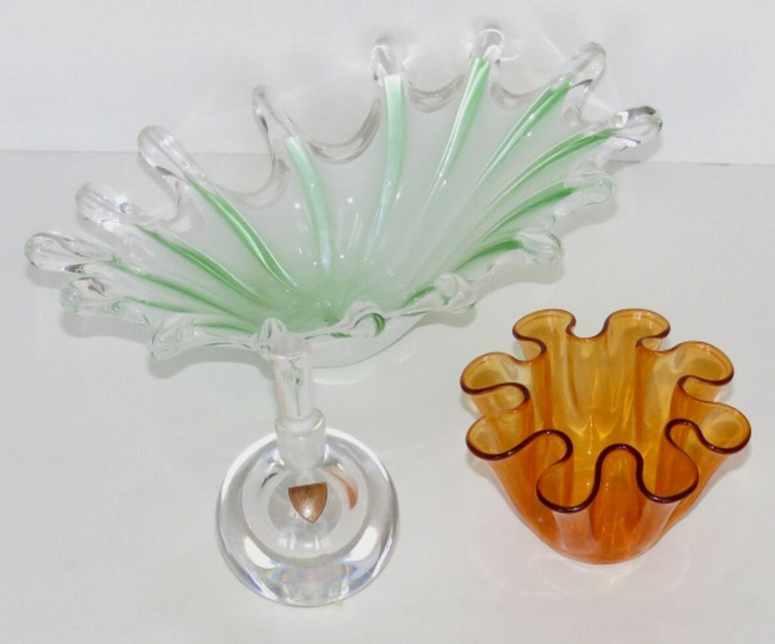 LOT 3 PIECES ART GLASS MURANO ORREFORS (1 of 10)