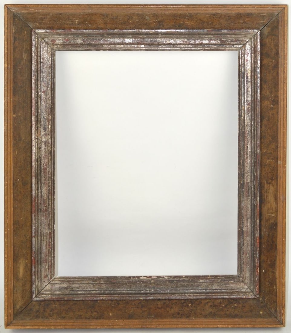 ANTIQUE AMERICAN PAINTING FRAME SILVER GILT LINER (1 of 5)