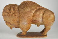 TED CREEPINGBEAR KIOWA BUFFALO SCULPTURE SIGNED