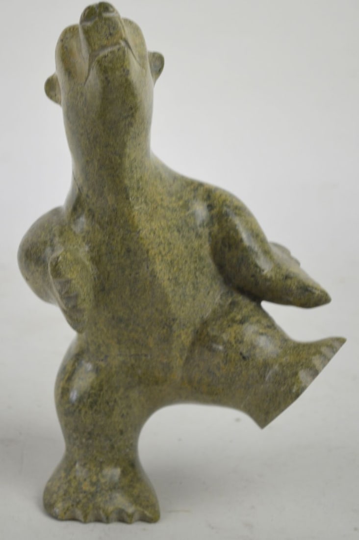 INUIT CARVED STONE DANCING BEAR SCULPTURE (1 of 7)