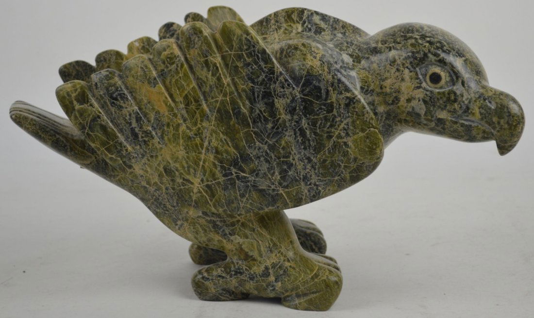 TOONOO SHARKEY INUIT STONE SCULPTURE SIGNED (1 of 8)
