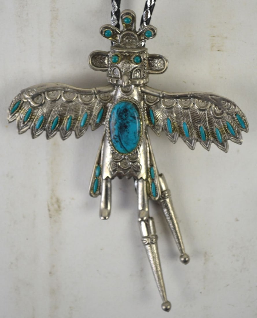 SILVER TURQOISE SOUTWESTERN BOLO (1 of 4)