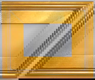 PLEIN AIR GILT PAINTING FRAME: A good, contemporary gallery style gilt plein air painting frame. Standard size. Measures: 10 1/2" x 12 1/2" Rabbet: 5" x 7"
