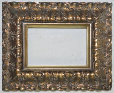 ITALIAN FLORENTINE STYLE PAINTING FRAME: A contemporary Italian Florentine style figured and gilt finish painting frame. Measures: 8" x 10" Rabbet: 4" x 6"
