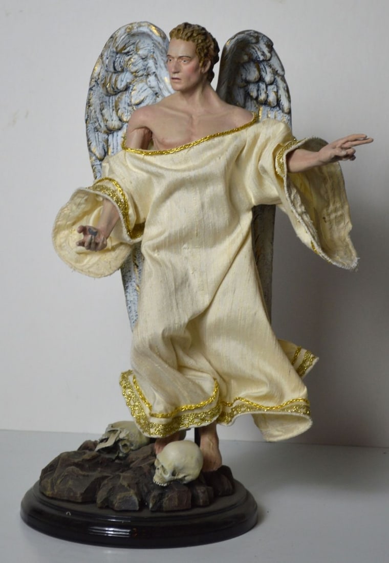 HOLLYWOOD FILM / BROADWAY FAIRY SCULPTURE PROP: Fairy model produced for the production of "Confessions of a Shopaholic" (2009 film). Production designer: Kristi Zea Fabricated in latex, vac-form plastic, fabric and jewels. Measures: H 13 1/2", W 1