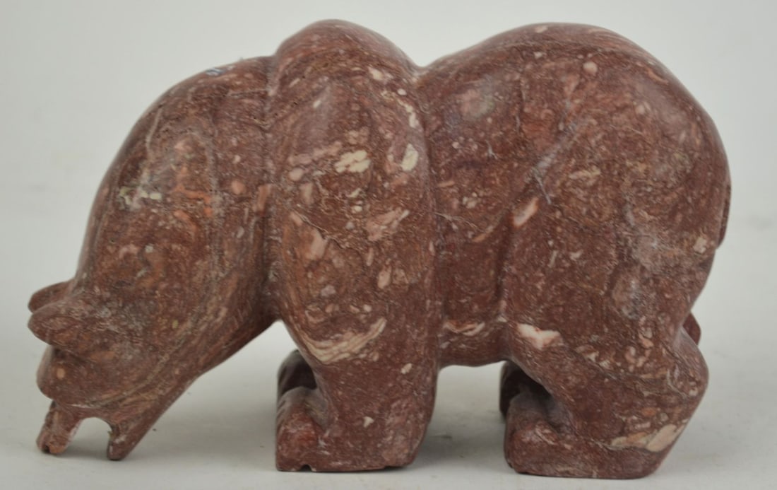 CARVED STONE BEAR SCULPTURE (1 of 6)