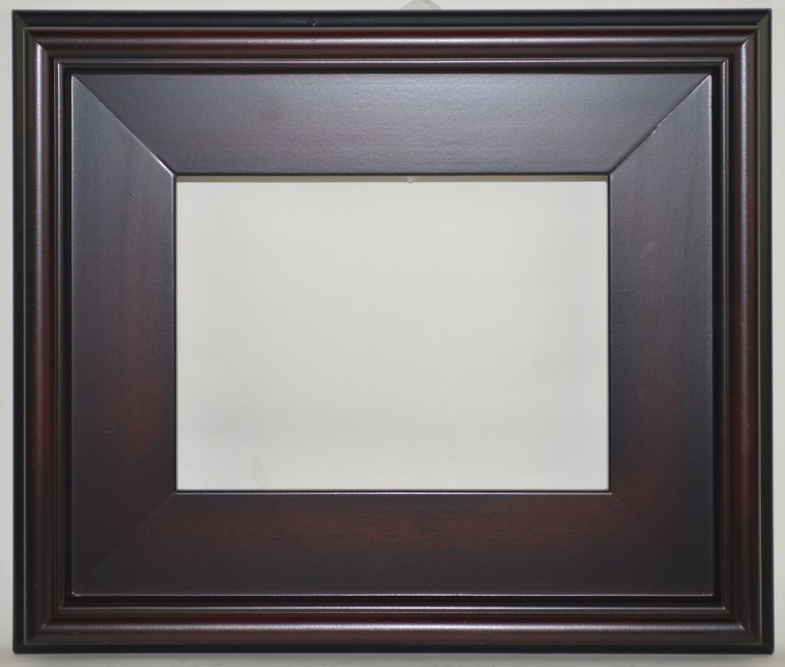 PLEIN AIR PAINTING FRAME: An attractive contemporary plein air painting frame with a dark finish. Standard size. Measures: 11 1/2" x 13 1/2" Rabbet: 6" x 8"