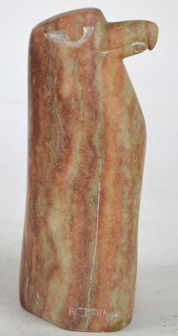 NATIVE AMERICAN EAGLE MARBLE SCULPTURE SIGNED (1 of 8)