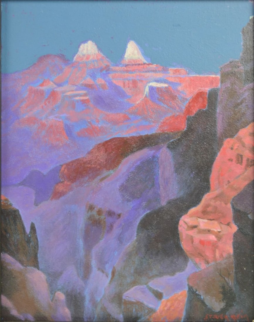 STEVEN KLEIN MOUNTAIN RANGE PAINTING SIGNED (1 of 4)