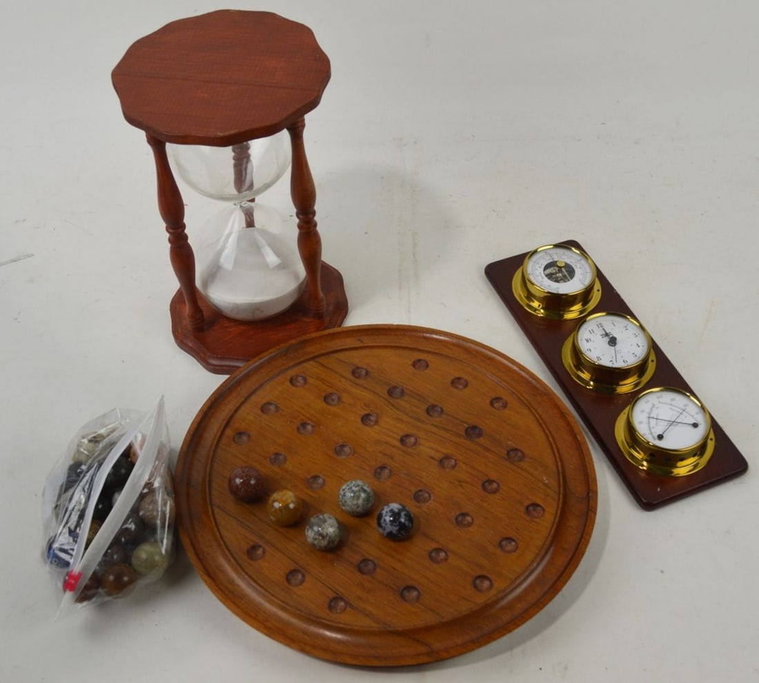 DECORATIVE GROUPING  CHINESE CHECKERS / BAROMETER (1 of 6)