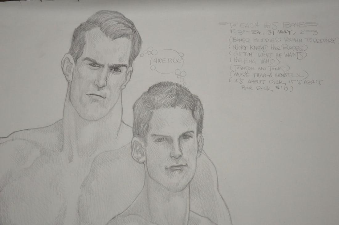 HOMOEROTIC DRAWING OF 2 MEN (1 of 5)