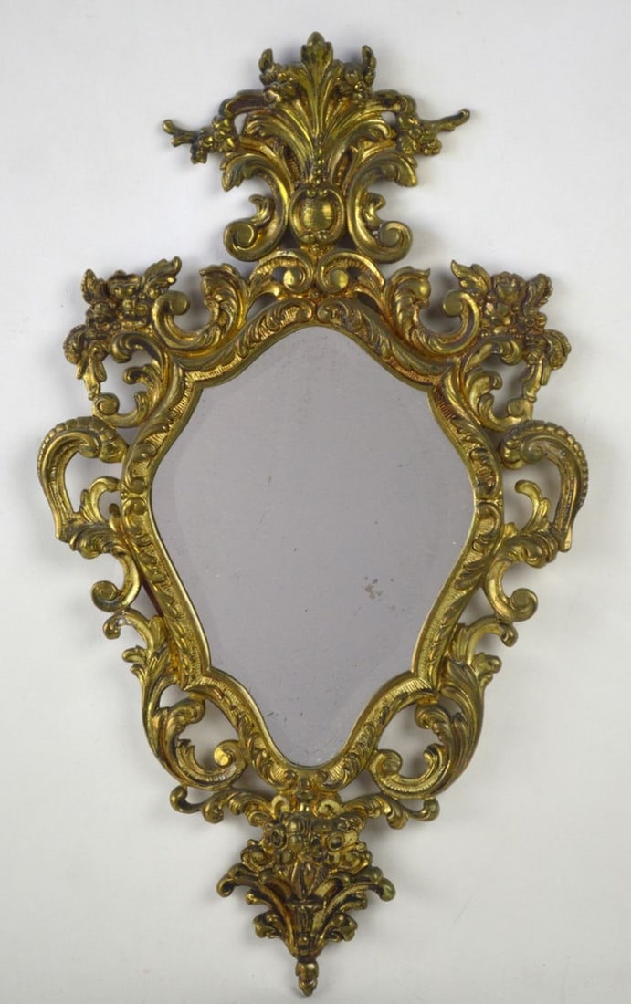 FINE SPANISH REGENCY STYLE BRASS MIRROR (1 of 5)