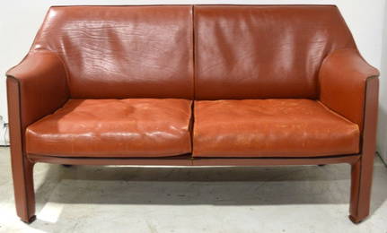 MARIO BELLINI FOR CASSINA CAB 415 LEATHER SOFA