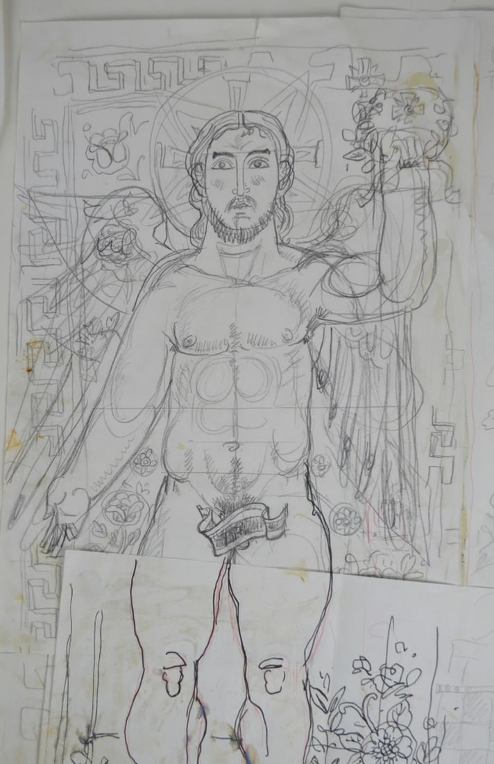 2 PEMBERTON DRAWING SKETCHES SIGNED (1 of 7)