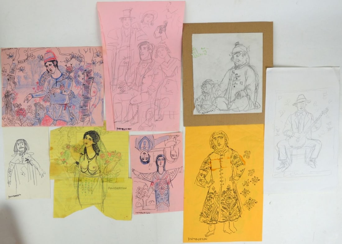 GROUP 8 PEMBERTON DRAWINGS SIGNED (1 of 6)