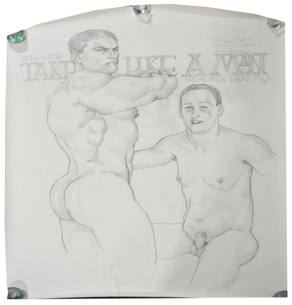 HOMOEROTIC DRAWING TAKE IT LIKE A MAN (1 of 4)