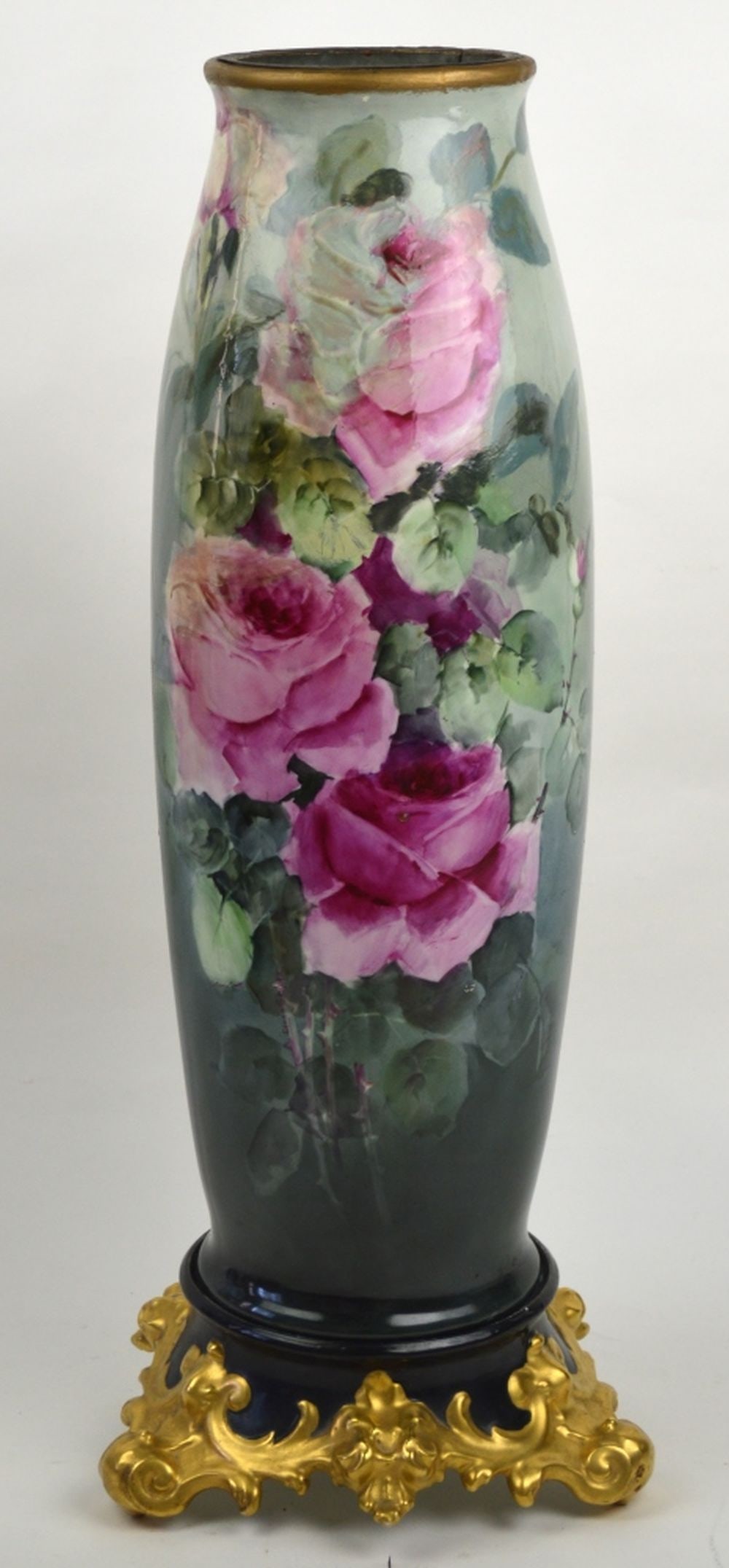 FINE LIMOGES PORCELAIN VASE / STAND W BASE (1 of 9)