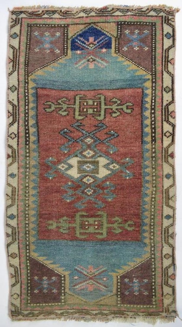 ANTIQUE / VINTAGE ORIENTAL CARPET RUG MAT (1 of 8)
