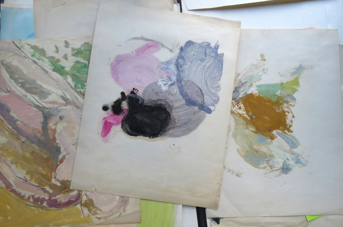 LARGE ART PAINTING PORTFOLIO MID 20TH C  ABSTRACT (1 of 11)