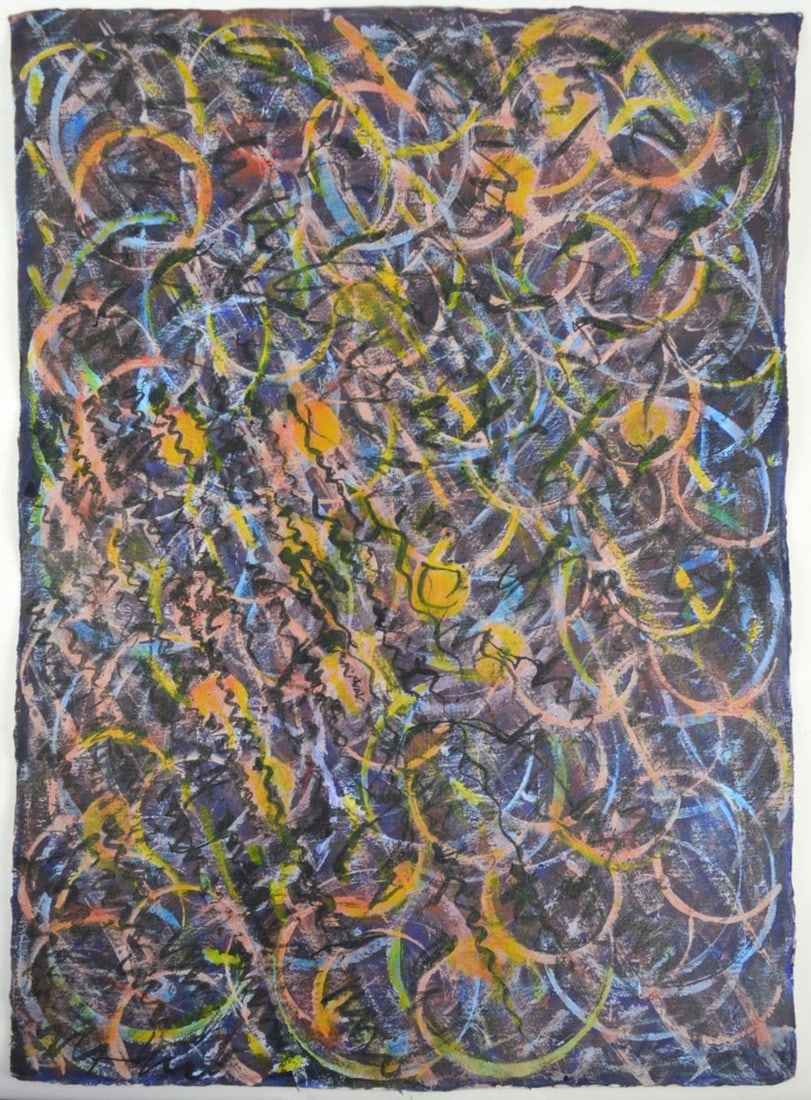 ABSTRACT EXPRESSIONIST PAINTING SIGNED (1 of 5)